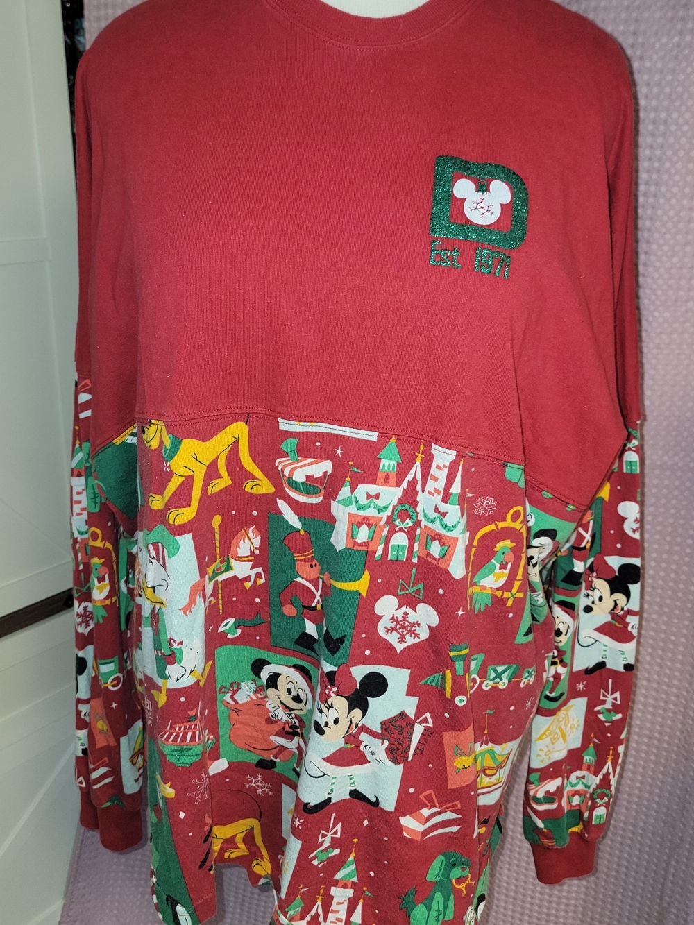 Authentic Disney Parks Walt Disney World Spirit Jersey, size XXL, Christmas Red